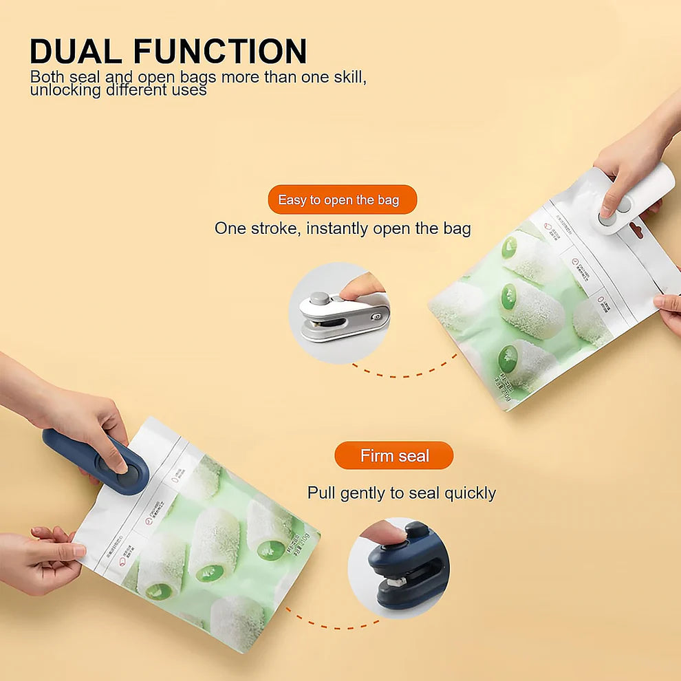Portable Mini Sealing Machine 2 in 1 USB Rechargeable Magnetic Bag Sealer Heat Seal with Cutter