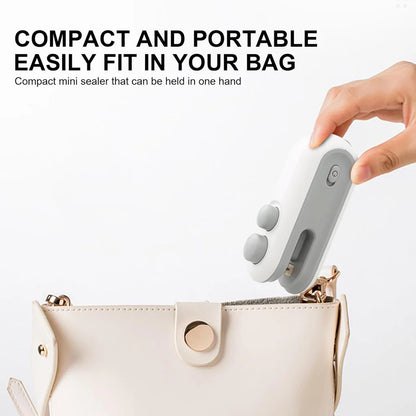 Portable Mini Sealing Machine 2 in 1 USB Rechargeable Magnetic Bag Sealer Heat Seal with Cutter